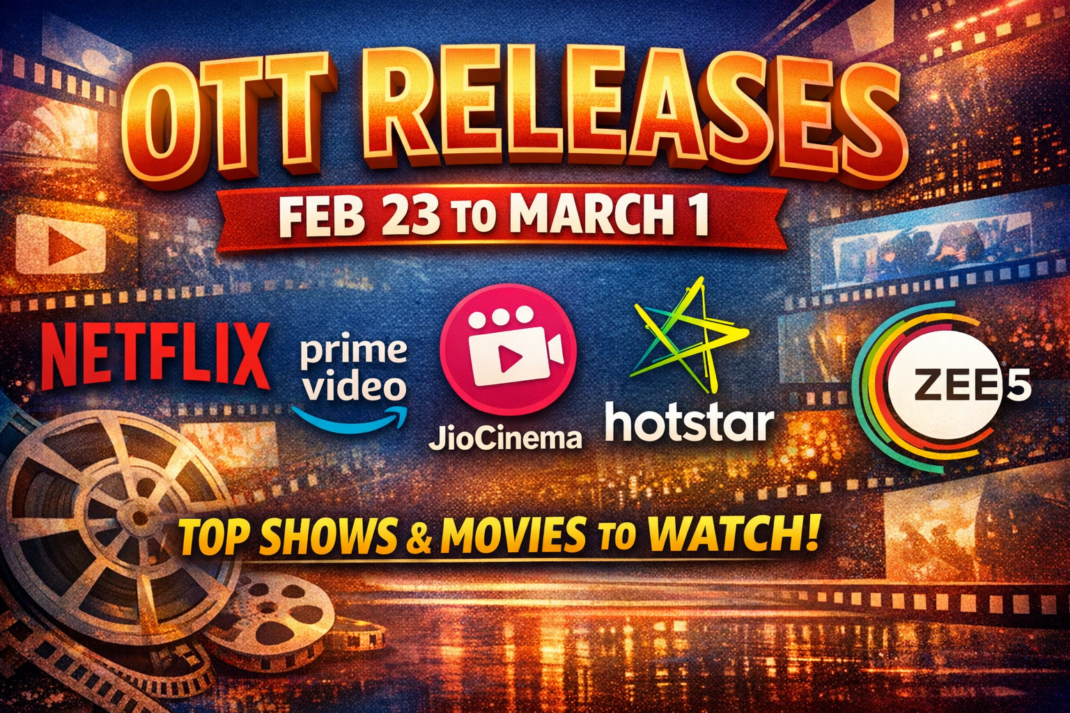 OTT Releases Feb 23 to March 1 on Netflix Prime Video JioHotstar ZEE5