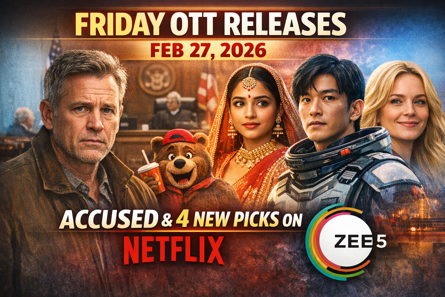 Friday OTT Releases Feb 27 2026 Accused and 4 New Picks on Netflix ZEE5