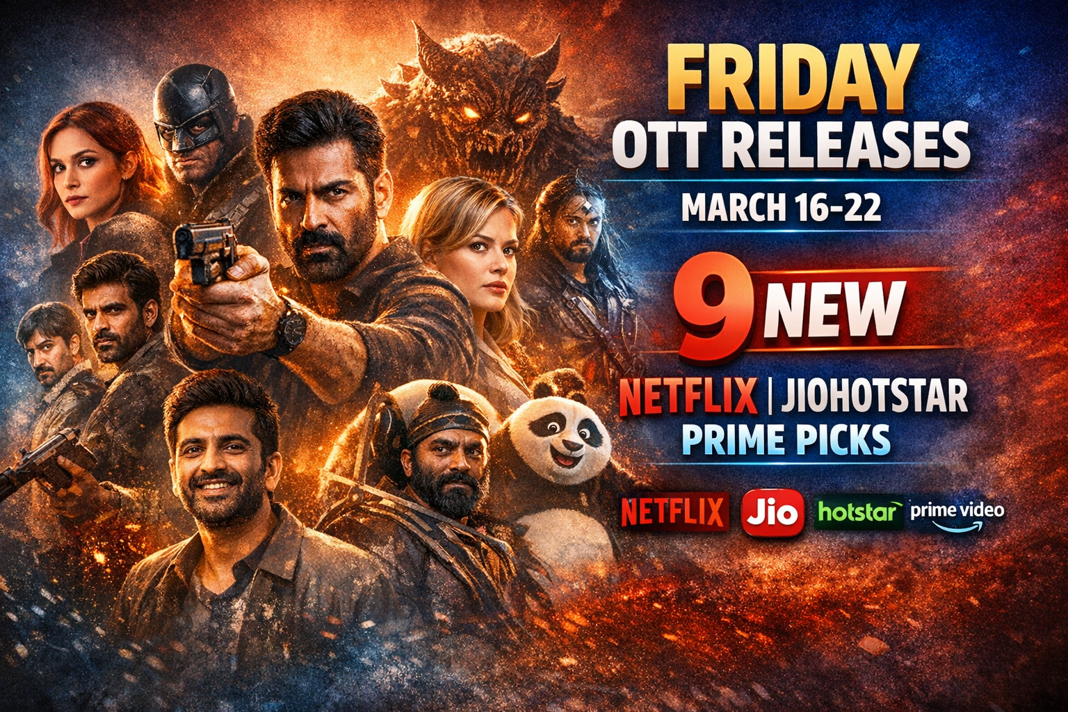 Friday OTT Releases March 16–22 9 New Netflix JioHotstar Prime Picks