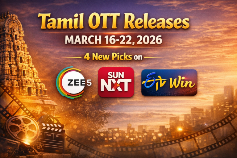 Tamil OTT Releases March 16-22 2026 4 New Picks on ZEE5 Sun NXT ETV Win