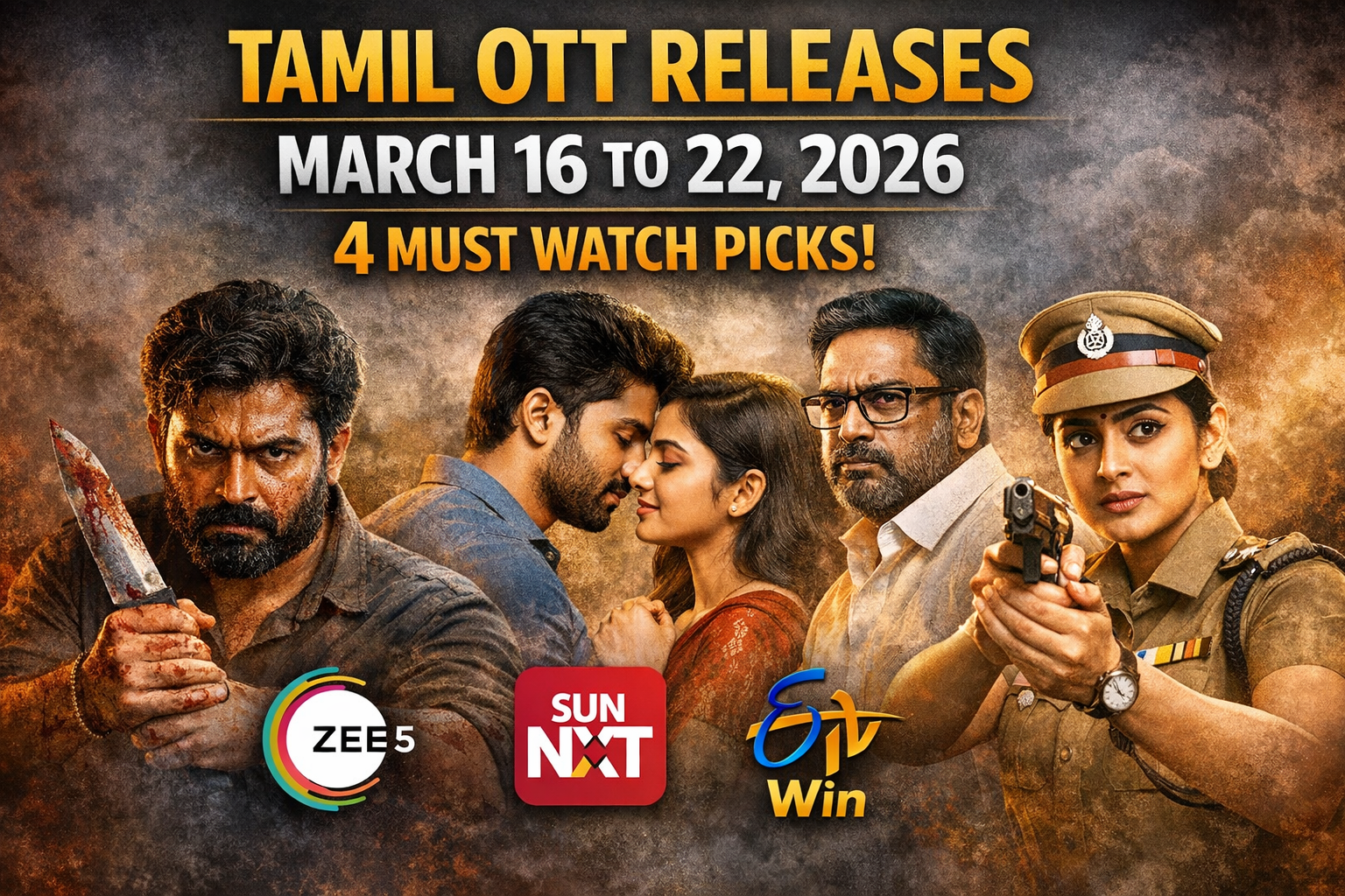 Tamil OTT Releases March 16 to 22 2026 4 Must Watch Picks ZEE5 Sun NXT ETV Win