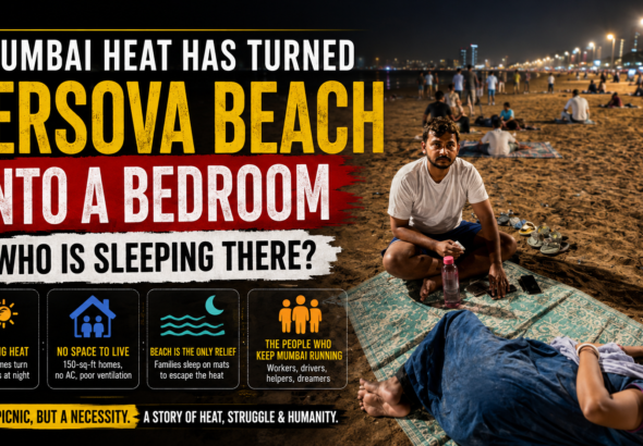 Mumbai Heat Turns Versova Beach Into a Bedroom: Why Hundreds of Families Sleep Under the Open Sky