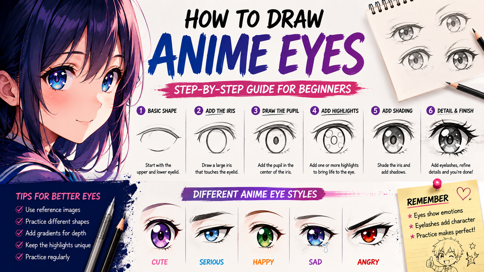 How to Draw Anime Eyes: A Complete Beginner's Guide to Creating Expressive Anime Characters