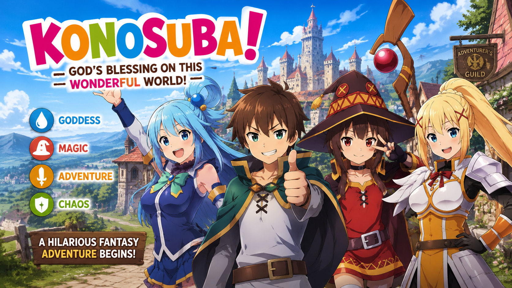 KonoSuba Anime: A Complete Guide to Kazuma, Aqua, Megumin, Darkness and the Hilarious Fantasy World